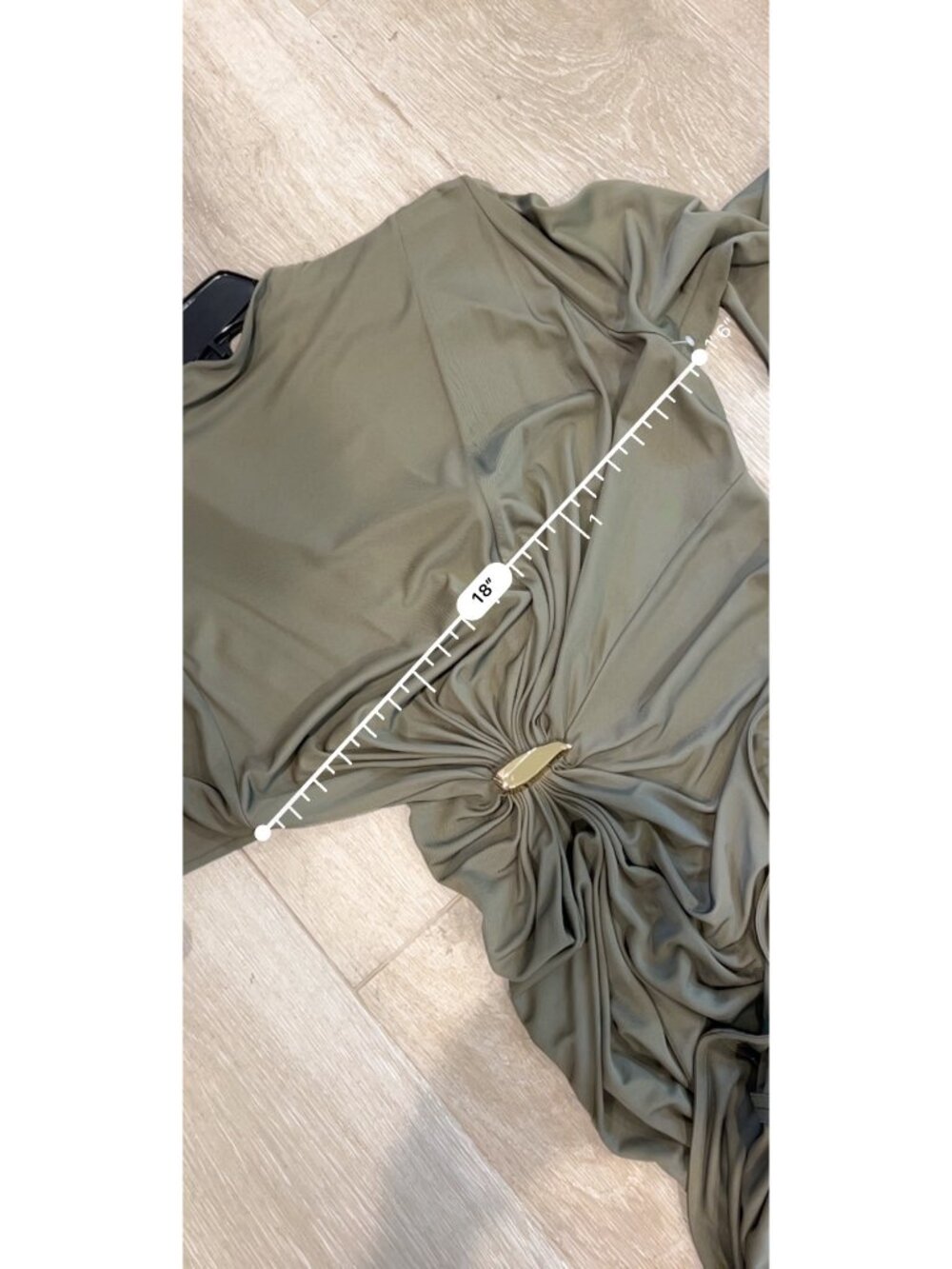 BOTTEGA VENETA Asymmetric embellished gathered khaki maxi dress size IT 42/ US - Picture 14 of 16